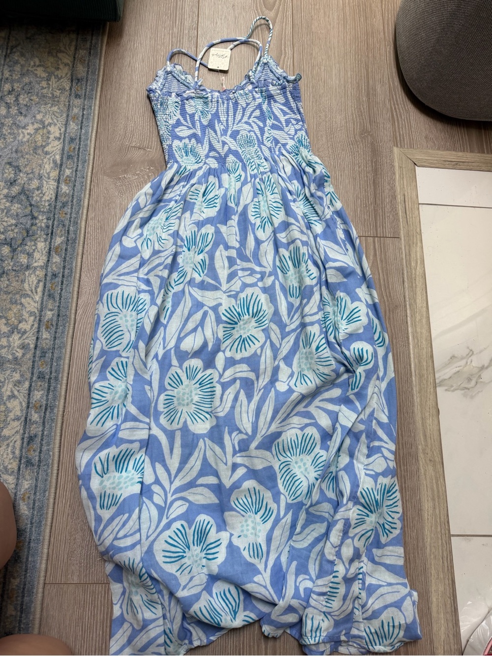 Free People Sweet Nothings Midi Dress linen cotton tropical vacay floral beachy - Picture 5 of 7